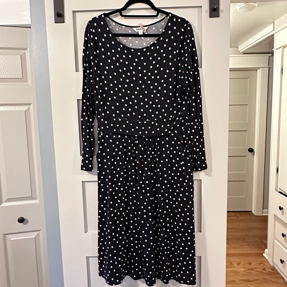 Boden Polka Dot Long Sleeve Dress